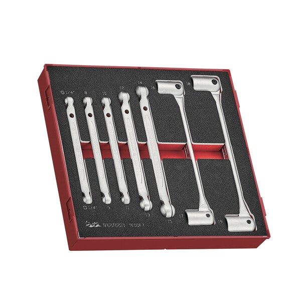 Teng Tools Wrench Set Double Flex 7 Pieces in EVA Foam Organizational TEDDF7 - main